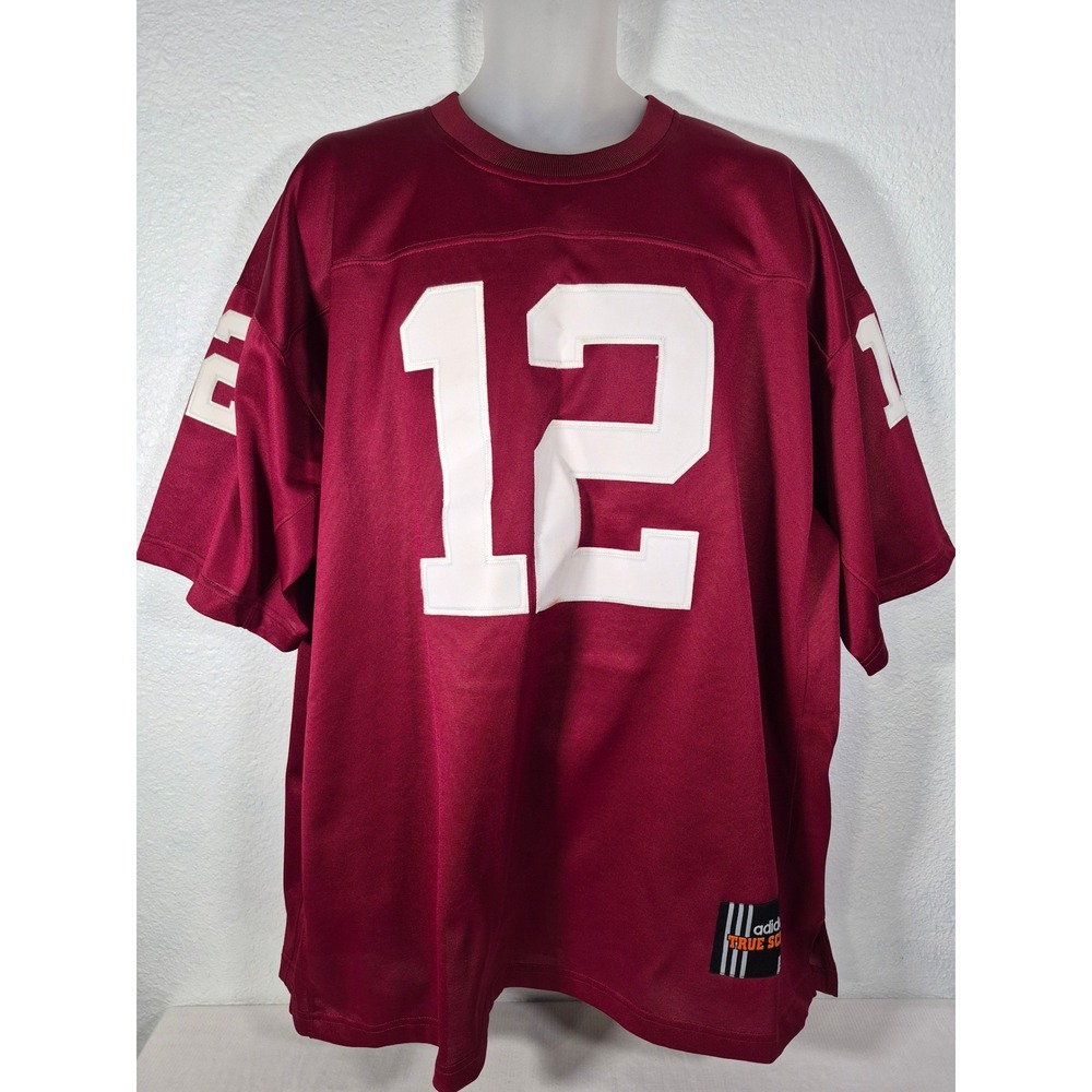 Adidas True School Football Jersey Maroon Namath Stitched Number 12 Mens 2XL